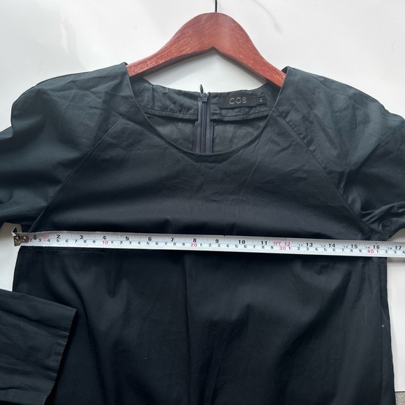 COS A-Line Dress With Front Pleat 34 xs navy black - Picture 4 of 7